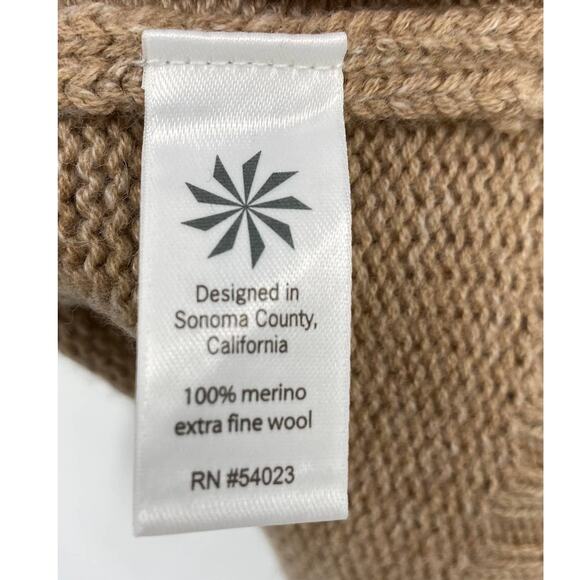 Athleta Merino Wool Sweater Ombre Sunset Mockneck Pullover Ribbed Cream Tan XXS - Picture 6 of 8